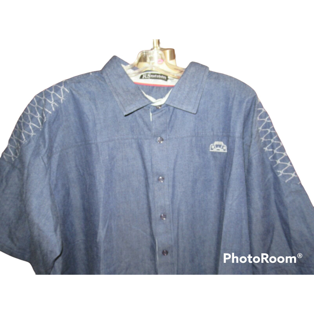 Road Scholars Collective‎ denim blue jean shirt 2XL Durham car restorations